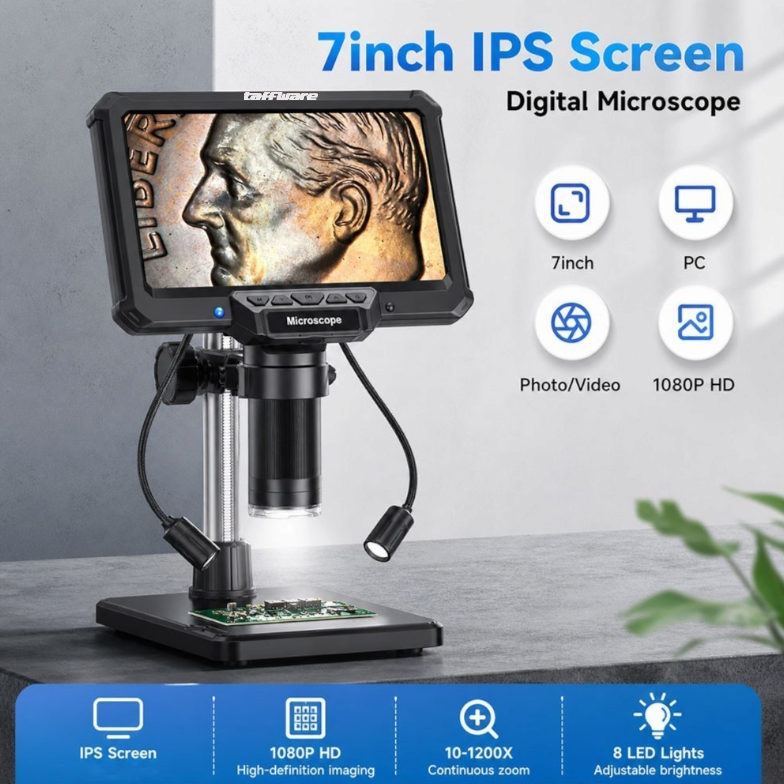 Gambar produk Taffware Mikroskop Digital Monitor 16MP 1080P 1200X IPS 7 Inch Remote - MK7 - Utama