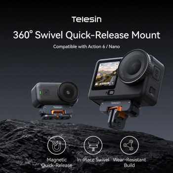 TELESIN Adapter Kamera Aksi Magnetic Quick Release DJI Osmo Action 6 - S7-JBK-38-TDJ
