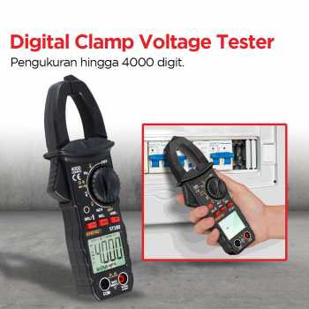 JUNEJOUR Digital Clamp Multimeter Tang Ampere AC/DC NCV 600V 400A - Black