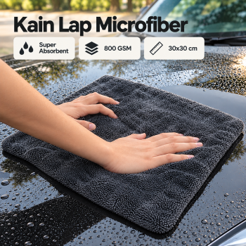 TOARA Kain Lap Microfiber Premium Mobil Multifungsi 800 GSM - 30x30cm Gray