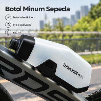 ThinkRider Botol Minum Sepeda Olahraga Holder PP5 Food Grade 650ml - Transparent