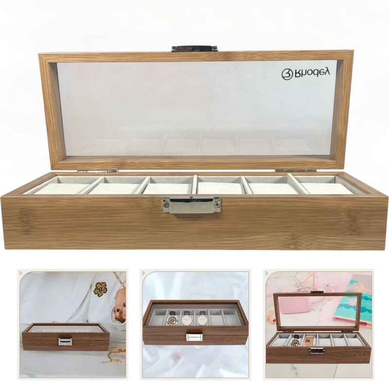 Gambar produk Rhodey Kotak Penyimpanan Jam Tangan Storage Organizer Watch Box 6 Grid - 6W - 3