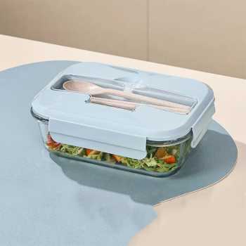GYT Kotak Makan Lunch Box Kaca Borosilikat Double Layer 1.04L - U-5