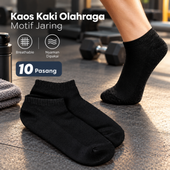 Gambar produk Kaos Kaki Olahraga Pria Motif Jaring 10 Pair