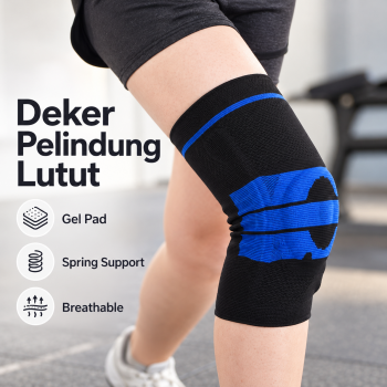 ESPOR Deker Pelindung Lutut Support Kneepad Gym Fitness L 1 PCS - Black Blue