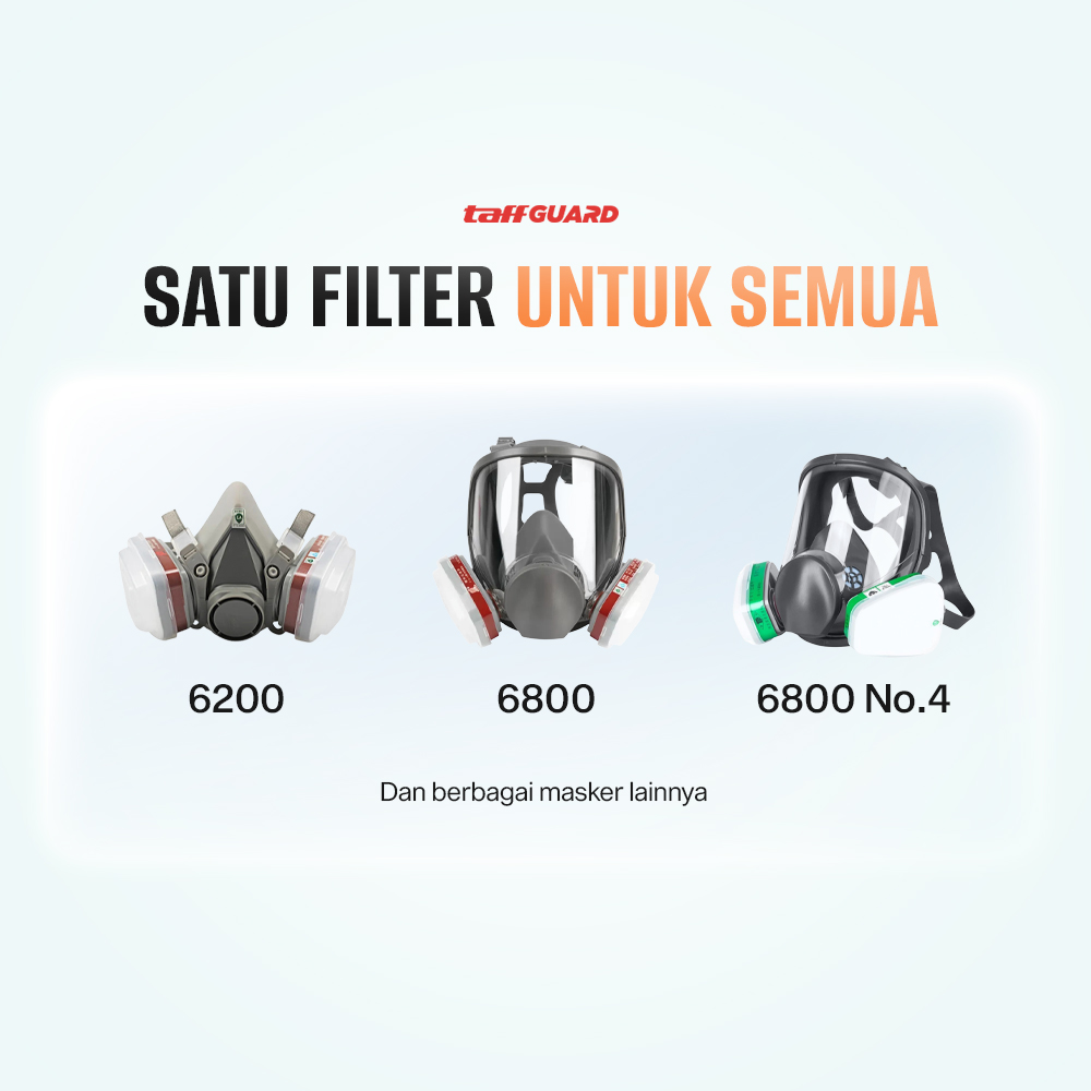 Gambar produk TaffGUARD Filter Masker Gas Respirator Cotton 6200 5N11 KN95 10PCS - KA-5N11 - 4