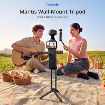TELESIN Tripod Mantis Kamera Aksi Monopod Magnetic Adjustable Angle - Black