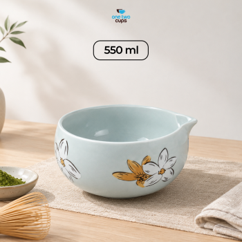 One Two Cups Mangkuk Matcha Bowl Chawan Single Ceramic 500ml - D58