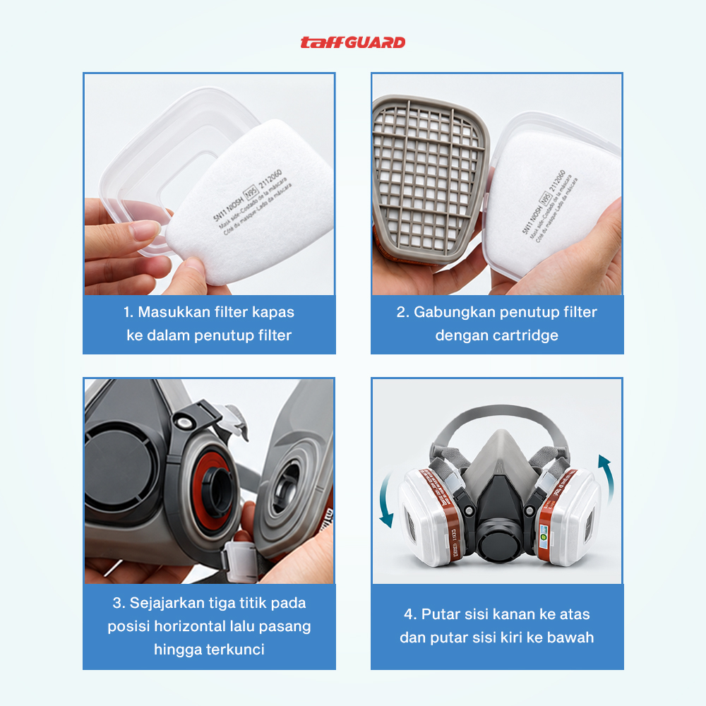 Gambar produk TaffGUARD Filter Masker Gas Respirator Cotton 6200 5N11 KN95 10PCS - KA-5N11 - 5