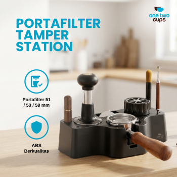One Two Cups Base Alat Kopi Portafilter Tamper Mat Storage Adjustable - Black
