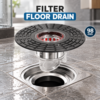 Homedec Filter Penutup Saluran Pembuangan Air Floor Drain Sealing 98mm - HDC-100