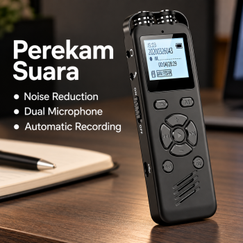 Huboto Perekam Suara Audio Digital Noise Reduction Voice Recorder 8GB - Black