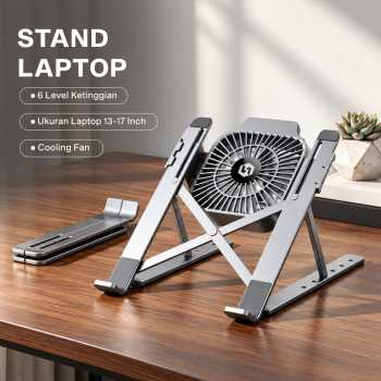 Gambar produk DANYCASE Stand Laptop Aluminium Dudukan Holder Foldable Cooling Fan - DC1316