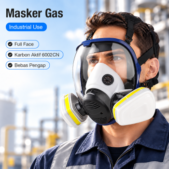 Masker Respirator Full Face Gas Mask Activated Carbon 6002CN - No Color