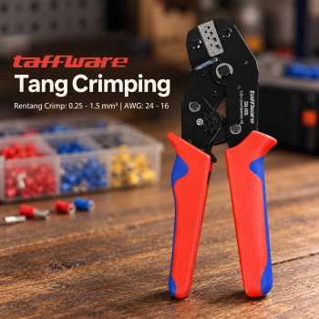 Taffware Tang Crimping Terminal Cable Crimping Plier Compression Tool - Black