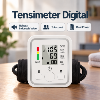 Traza Tensimeter Digital Pengukur Tekanan Darah Indonesia Voice - White