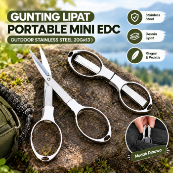 Gambar produk SHUN ZI Gunting Lipat Portable Mini EDC Outdoor Stainless Steel 20Gr13 - FS-08