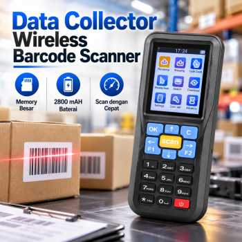 Mini Data Collector Scanning Stock Wireless Barcode Scanner Reader 1D - Black