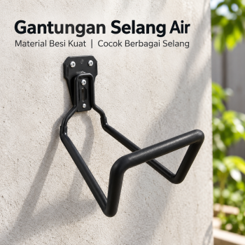 Januel Gantungan Dinding Selang Air Taman Wall Hook Hanger - Black