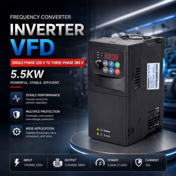 Taffware Frequency Converter Inverter VFD 3 Phase 220V to 380V 5.5KW - SU600A-5R5G1
