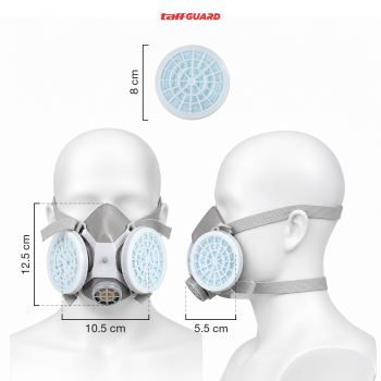 Gambar produk TaffGUARD Masker Gas Respirator Half Face with Activated Carbon Filter - 8006 - 8