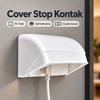Simho Kotak Cover Stop Kontak Dinding Double Socket Waterproof 86 Type - White