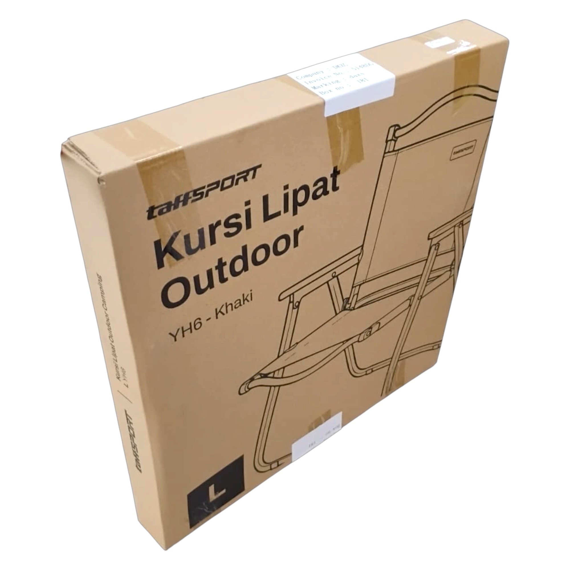 Gambar produk TaffSPORT Kursi Lipat Outdoor Camping Portable Oxford Folding Chair L - YH6 - Kemasan