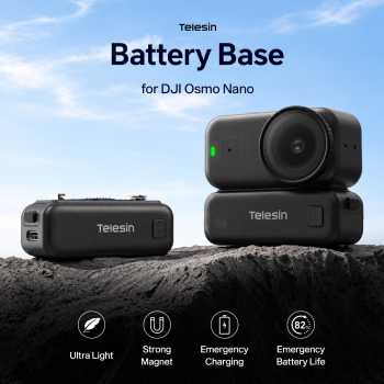 TELESIN Battery Base Charging Stand Magnetic DJI Osmo Nano 500mAh - Black