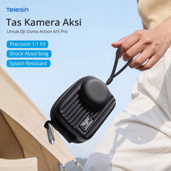 TELESIN Tas Kamera Aksi Mini for DJI Osmo Action 6/5 Pro Storage - Black