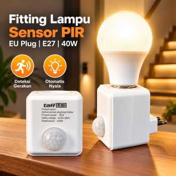 Gambar produk TaffLED Fitting Lampu Dinding Bohlam Sensor PIR EU Plug E27 220V - SP-400