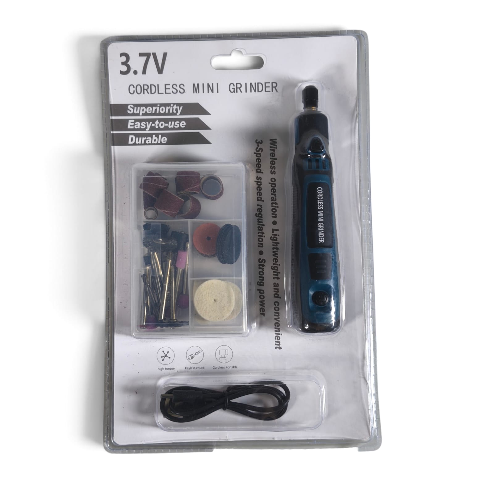 Gambar produk Longsa Bor Listrik Mini Grinder Polishing USB 3 Speed 15000 RPM 700mAh - TY-CM01 - Kemasan