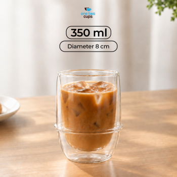 One Two Cups Gelas Kaca Aesthetic Kopi Teh Double Wall Glass - PLY1710
