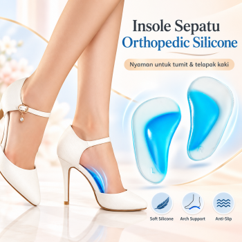 LILLILADY Insole Sepatu Orthopedic Plantar Fasciitis Support Silicone - Blue