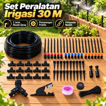 ACESOME Set Peralatan Irigasi Tanaman Garden Watering System 30M - Black