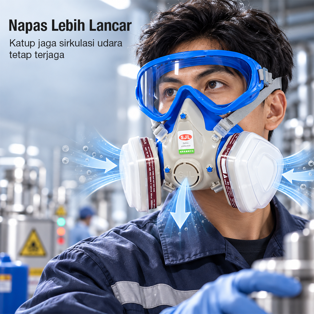 Gambar produk SJL Masker Gas Respirator Full Face with Activated Carbon Filter - YF2 - 4