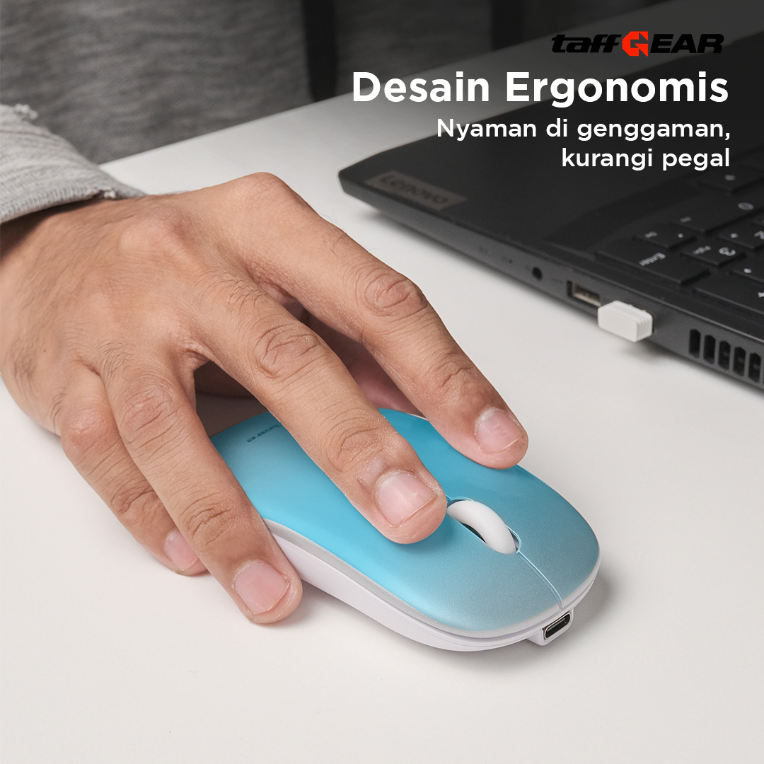 Gambar produk TaffGEAR Mouse Wireless Bluetooth Optical 2.4GHz Silent Click 1600DPI - M8120G - 7