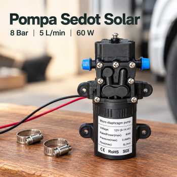 MOL Pompa Sedot Solar Diesel Mobil Elektrik Diaphragm Pump 12V 60W - Black