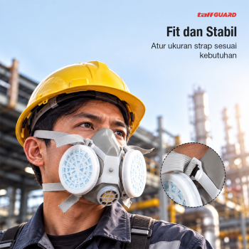 Gambar produk TaffGUARD Masker Gas Respirator Half Face with Activated Carbon Filter - 8006 - 4