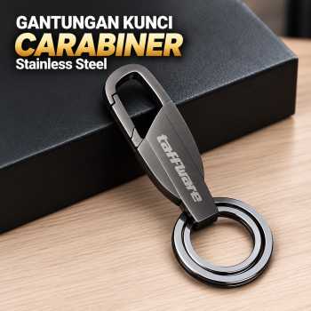 Taffware Gantungan Kunci Carabiner Keychain Quick Draw Stainless Steel - Dark Gray