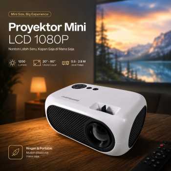Taffware Proyektor Mini LCD Full HD 1080P 1200 Lumens Home Theater - M24