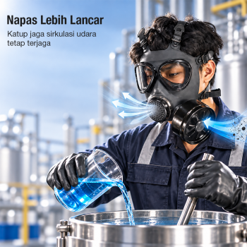 Gambar produk Tecto Masker Gas Respirator Full Face Pollution Protection with Filter - MF87 - 4