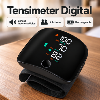 Traza Tensimeter Digital Pengukur Tekanan Darah Indonesia Voice - Black