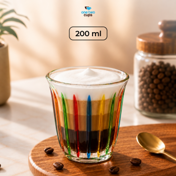 One Two Cups Gelas Kaca Aesthetic Kopi Espresso Latte Bomber Glass - 200ml Multi-Color
