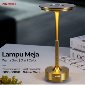 TaffLED Lampu Meja Hias LED 3 Color 3000-6000K 2000mAh - Golden