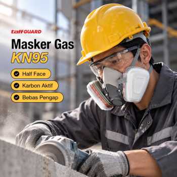 TaffGUARD Masker Respirator Half Face Gas Mask Activated Carbon - Gray