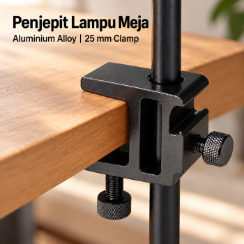 OUSUN Jepitan Lampu Meja Aluminium Alloy Mounting Table Clamp - Black