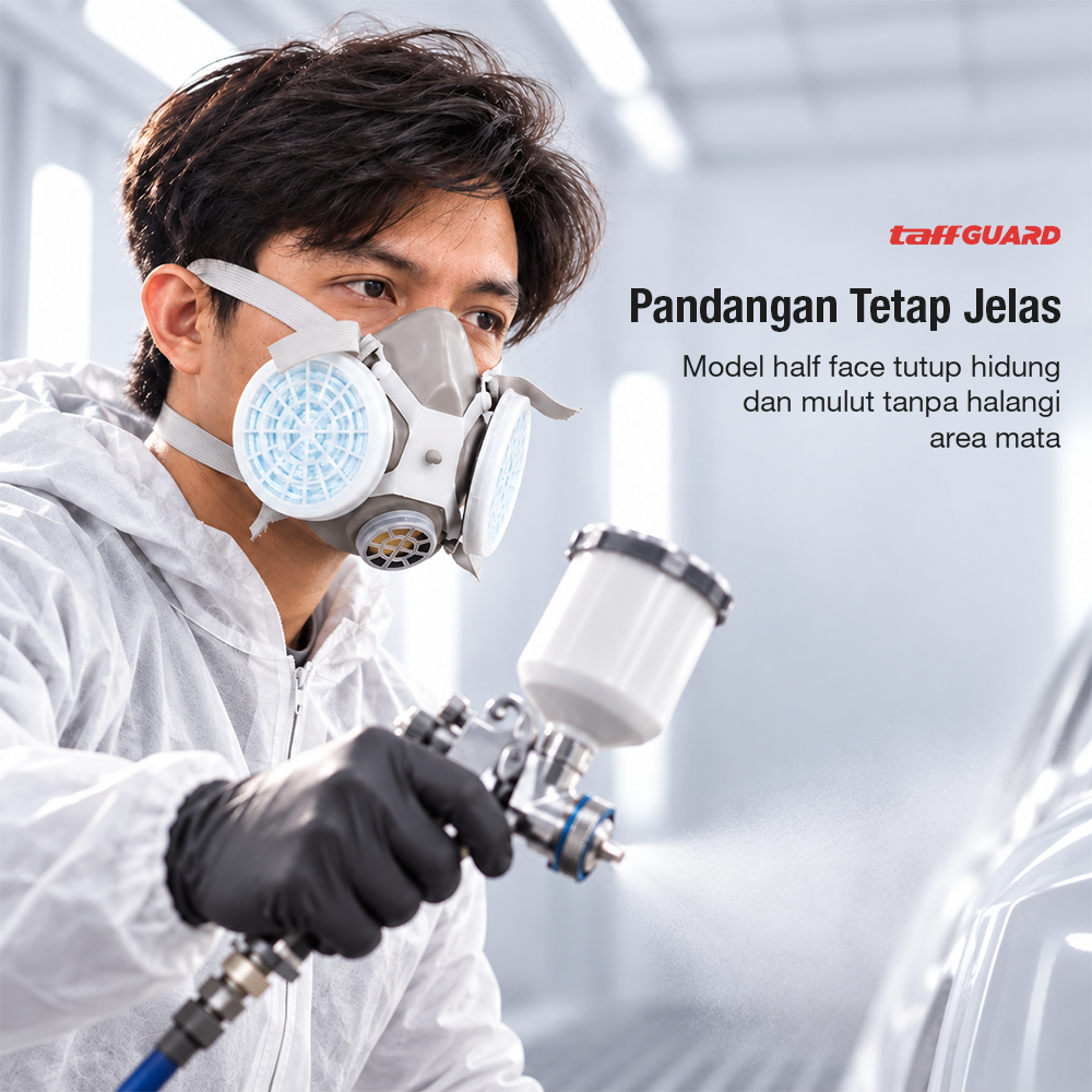 Gambar produk TaffGUARD Masker Gas Respirator Half Face with Activated Carbon Filter - 8006 - 2