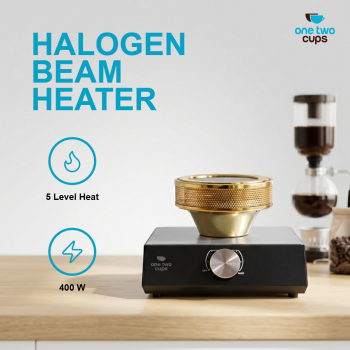 One Two Cups Halogen Beam Heater 220V 400W for Syphon Coffee Maker - Black
