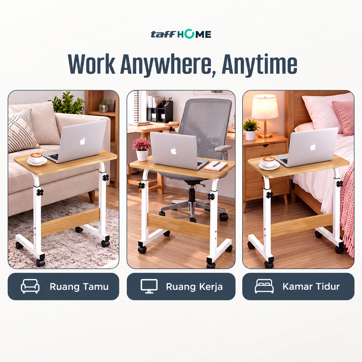 Gambar produk TaffHOME Meja Laptop Adjustable Portable Working Desk 60x40cm - ND02 - 5