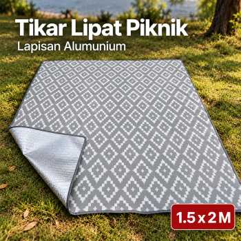 WePro Tikar Lipat Matras Piknik Aluminium Foil Hexagonal Waterproof - 1.5x2M Silver